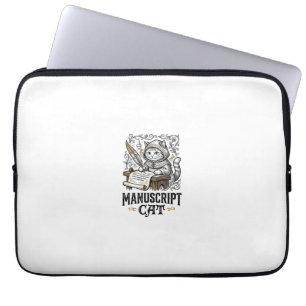 Manuscript Cat Cat Mediaeval Manuscript Vintage Ve Laptop Sleeve