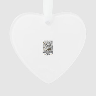Manuscript Cat Cat Mediaeval Manuscript Vintage Ve Ornament