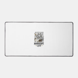 Manuscript Cat Cat Medieval Manuscript Vintage Vec Desk Mat