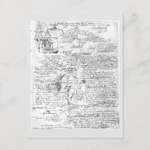 Manuscript for Fyodor Dostoyevsky's novel Demons Postcard