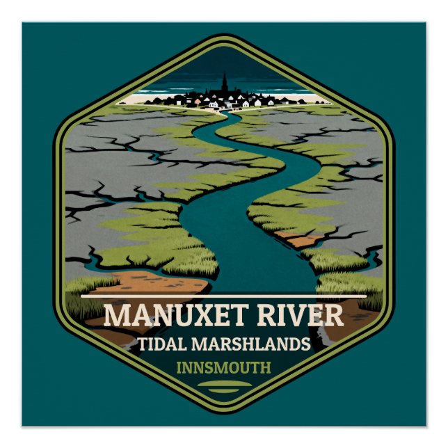 Manuxet River Tidal Marshlands Innsmouth Vintage Poster (Front)
