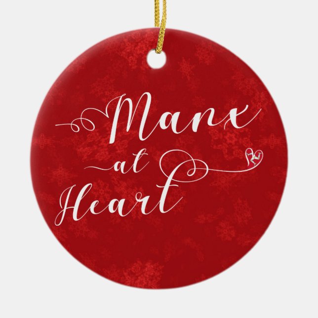 Manx At Heart, Christmas Tree Ornament (Front)