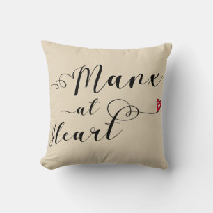Manx At Heart Throw Cushion, Isle of Man Cushion
