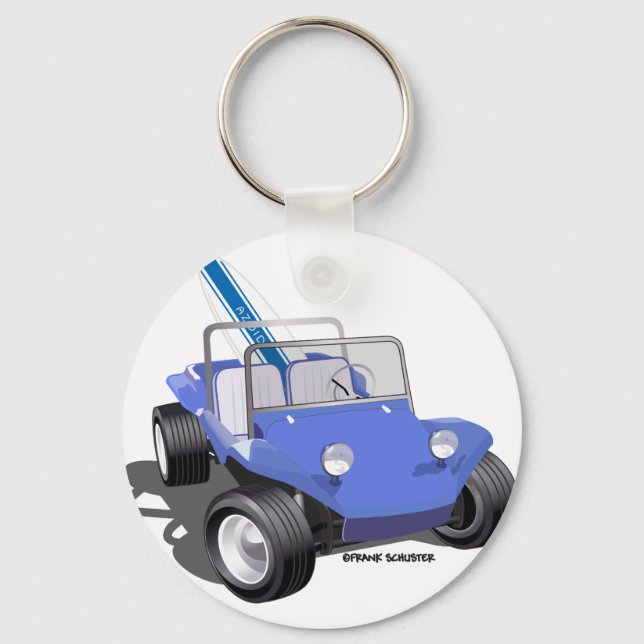 Manx Blue with Surfboard Key Ring (Front)