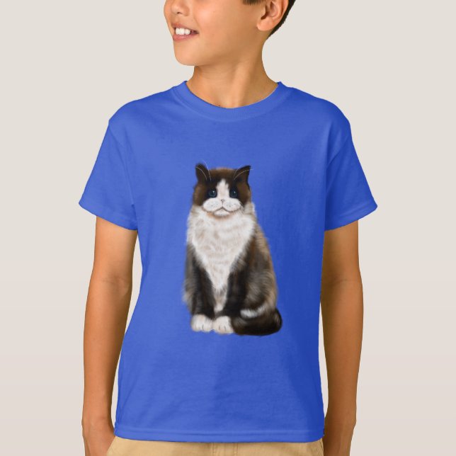manx cat bi-colour T-Shirt (Front)