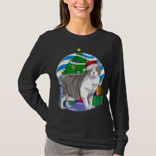 Manx Cat Cute Santa Christmas Tree Decor T-Shirt