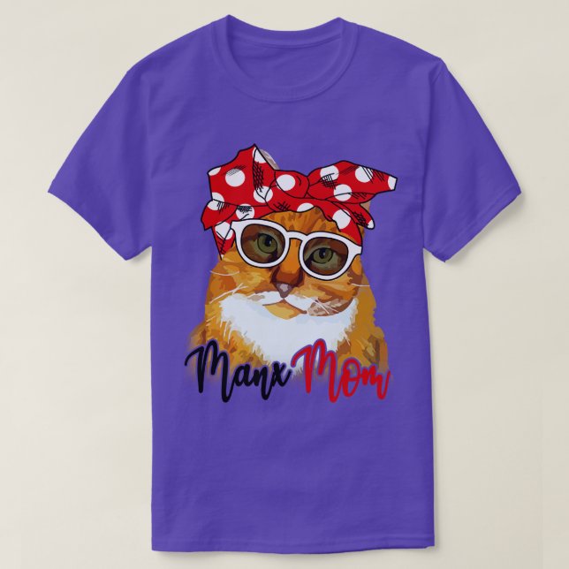 Manx Cat Shirt Manx Cat Mum Bandanna (Design Front)