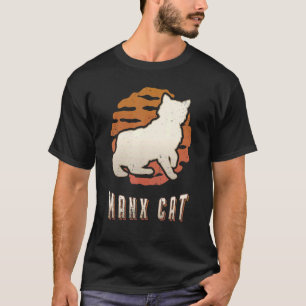 Manx Cat Vintage Retro Classic Animal Sunset T-Shirt