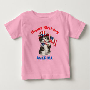 Manx Kitten (1m) Patriotic Kid T-Shirt
