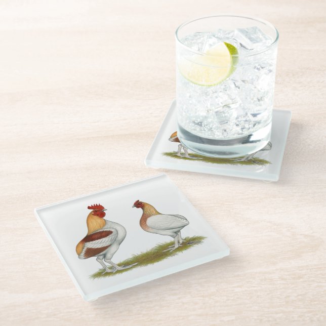 Manx Rumpies Glass Coaster (Angled)