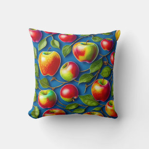 many apple fruit paintings, in the central cushion