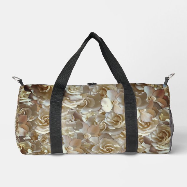Many beautiful petals of rose   duffle bag (Front)