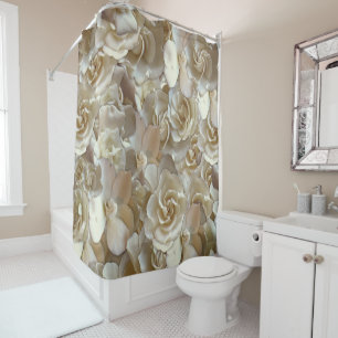 Many beautiful petals of rose shower curtain