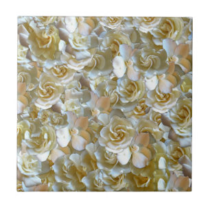 Many beautiful petals of rose tile
