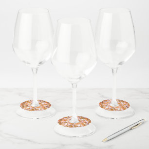 Many beautiful petals of rose wine glass tag