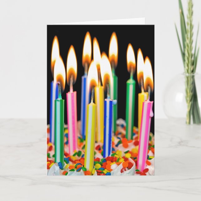 Many Birthday Cake Candles Card (Front)