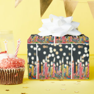 Many Birthday Candles On Cake Wrapping Paper