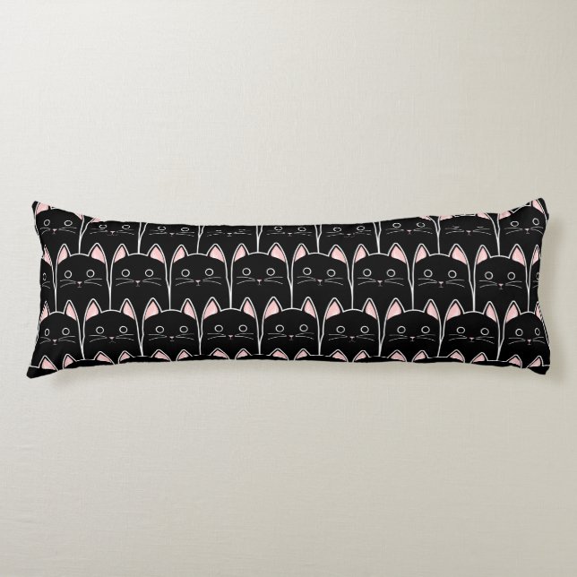 Many Black Cats Pattern Body Cushion (Front)