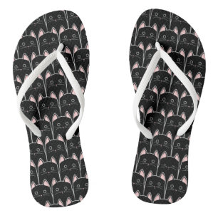 Many Black Cats Pattern Jandals