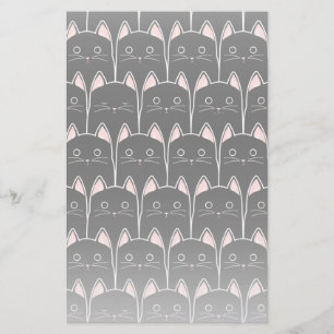 Many Black Cats Pattern Stationery