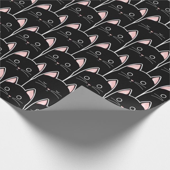 Many Black Cats Pattern Wrapping Paper (Corner)