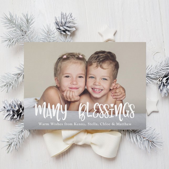 Many Blessings Christmas Holiday Photo Card (Creator Uploaded)