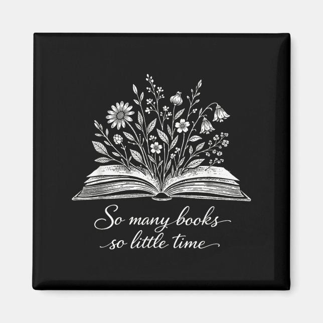 Many books little time funny bookworm classic magnet (Front)