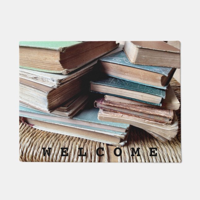 Many books on an old chair doormat (Front)