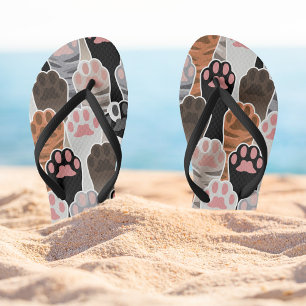 Many Cat Paws Pattern Jandals