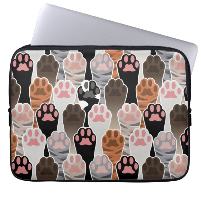 Many Cat Paws Pattern Laptop Sleeve (Front)