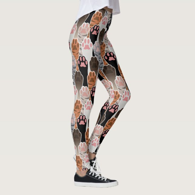 Many Cat Paws Pattern Leggings (Right)