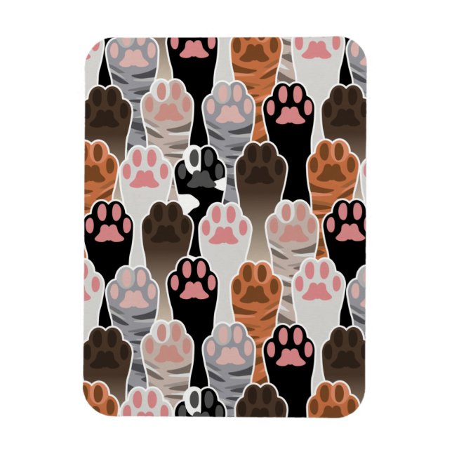 Many Cat Paws Pattern Magnet (Vertical)