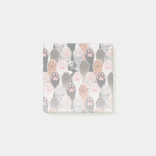 Many Cat Paws Pattern Post-it Notes (Front)