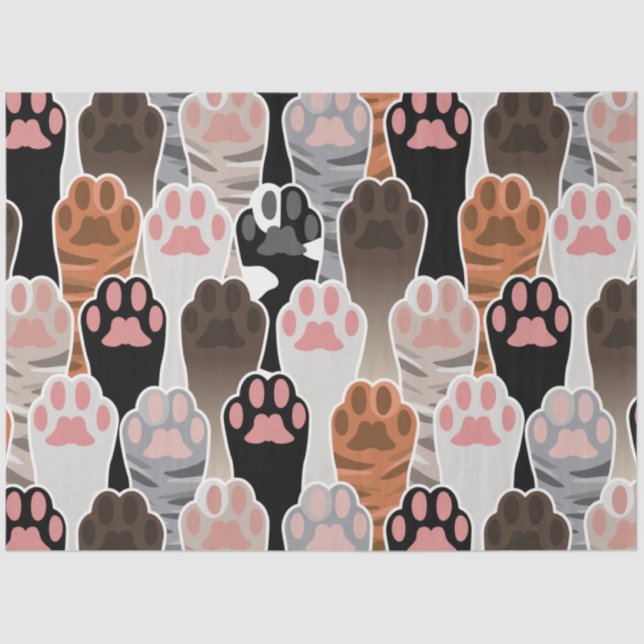 Many Cat Paws Pattern Tissue Paper (Front)