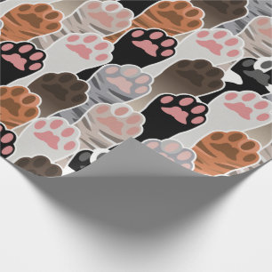 Many Cat Paws Pattern Wrapping Paper