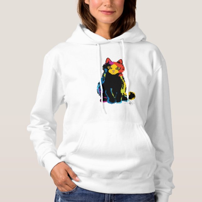Many Coloured Cat Hoodie (Front)