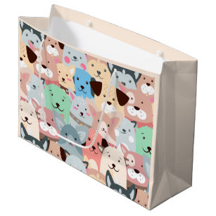 Many Colourful Dogs Design Large Gift Bag