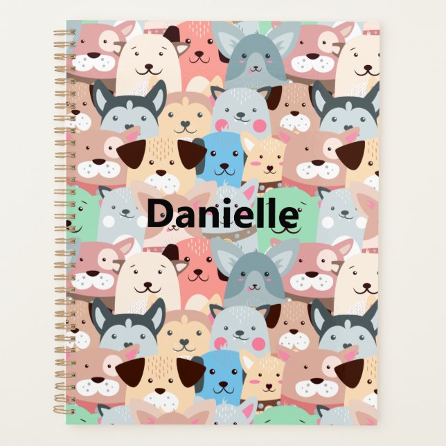 Many Colourful Dogs Design Planner (Front)