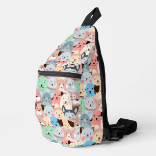 Many Colourful Dogs Design Sling Bag