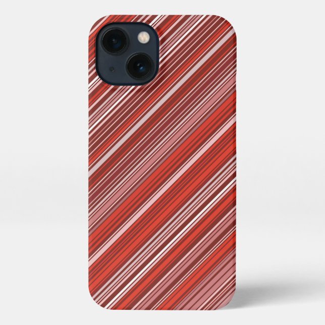 Many colourful stripes in red pattern iPhone case (Back)