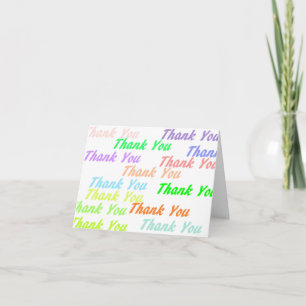 Many Colourful Thanks Thank You Card