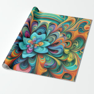 Many Colours Flower Boho Wrapping Paper