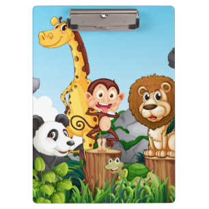 Many Cute Animals in the Forest Clipboard