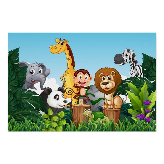 Many Cute Animals in the Forest Poster (Front)