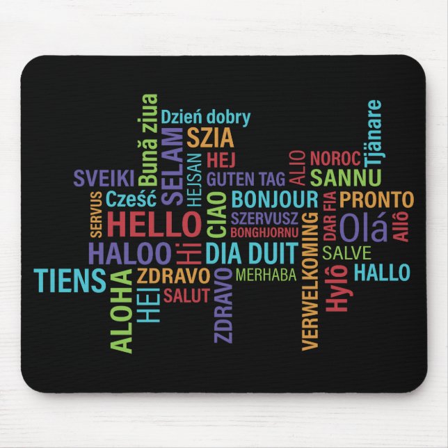 Many Different Ways to Say Hello Mouse Pad (Front)