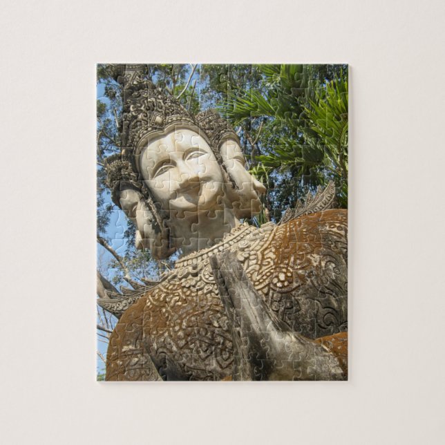 Many Face Wai ... Nong Khai, Isaan, Thailand Jigsaw Puzzle (Vertical)
