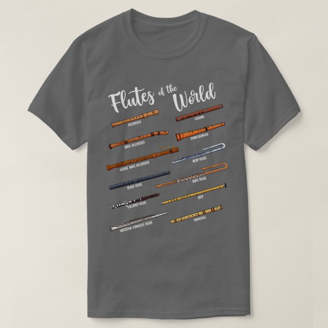 Many flutes Flutes of the world Flute T-Shirt (Design Front)