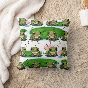 Many Frog Print Cushion