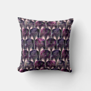 Many Galaxy Cats Pattern Cushion