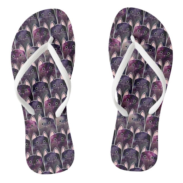 Many Galaxy Cats Pattern Jandals (Footbed)